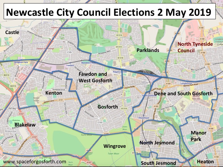 Map of Gosforth Wards
