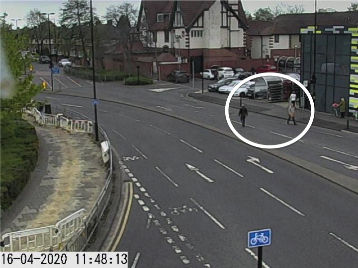 Traffic camera view near M&S.