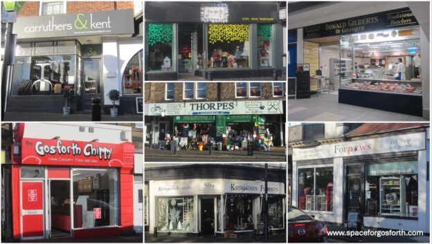 composite picture of multiple Gosforth High Street shop fronts